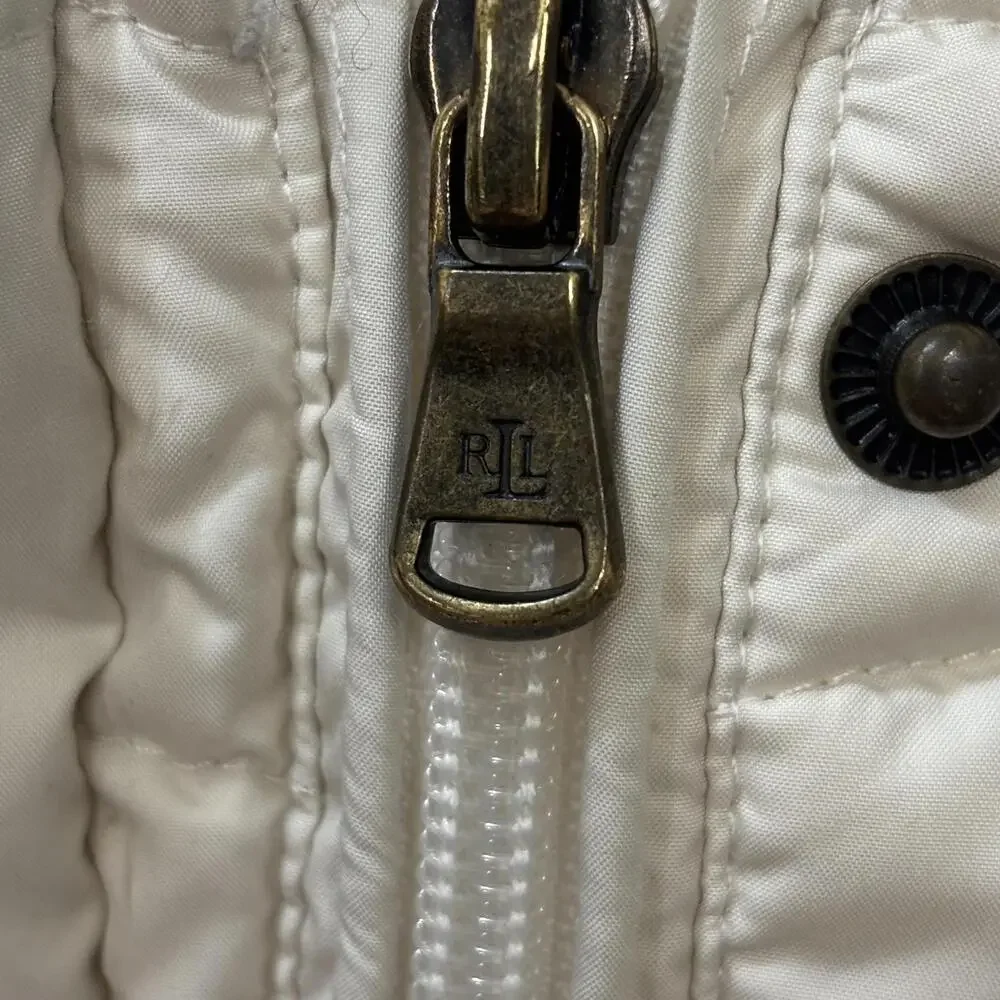 Lauren by Ralph Lauren cream puffer jacket size Large - Picture 5 of 8